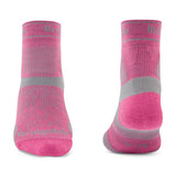 Bridgedale Women's TRAIL RUN Ultralight T2 Merino 3/4 Socks in Pink - front and back