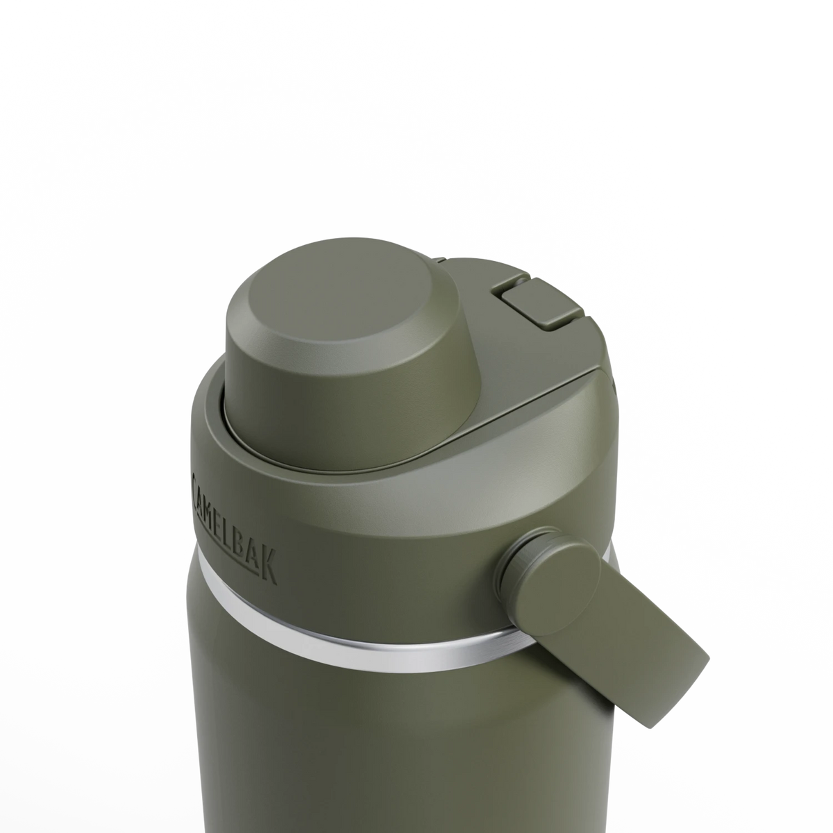Camelbak Thrive™ Chug 20oz Bottle, Insulated Stainless Steel Outdoor Action Moss- Closed Lid