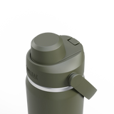Camelbak Thrive™ Chug 20oz Bottle, Insulated Stainless Steel Outdoor Action Moss- Closed Lid