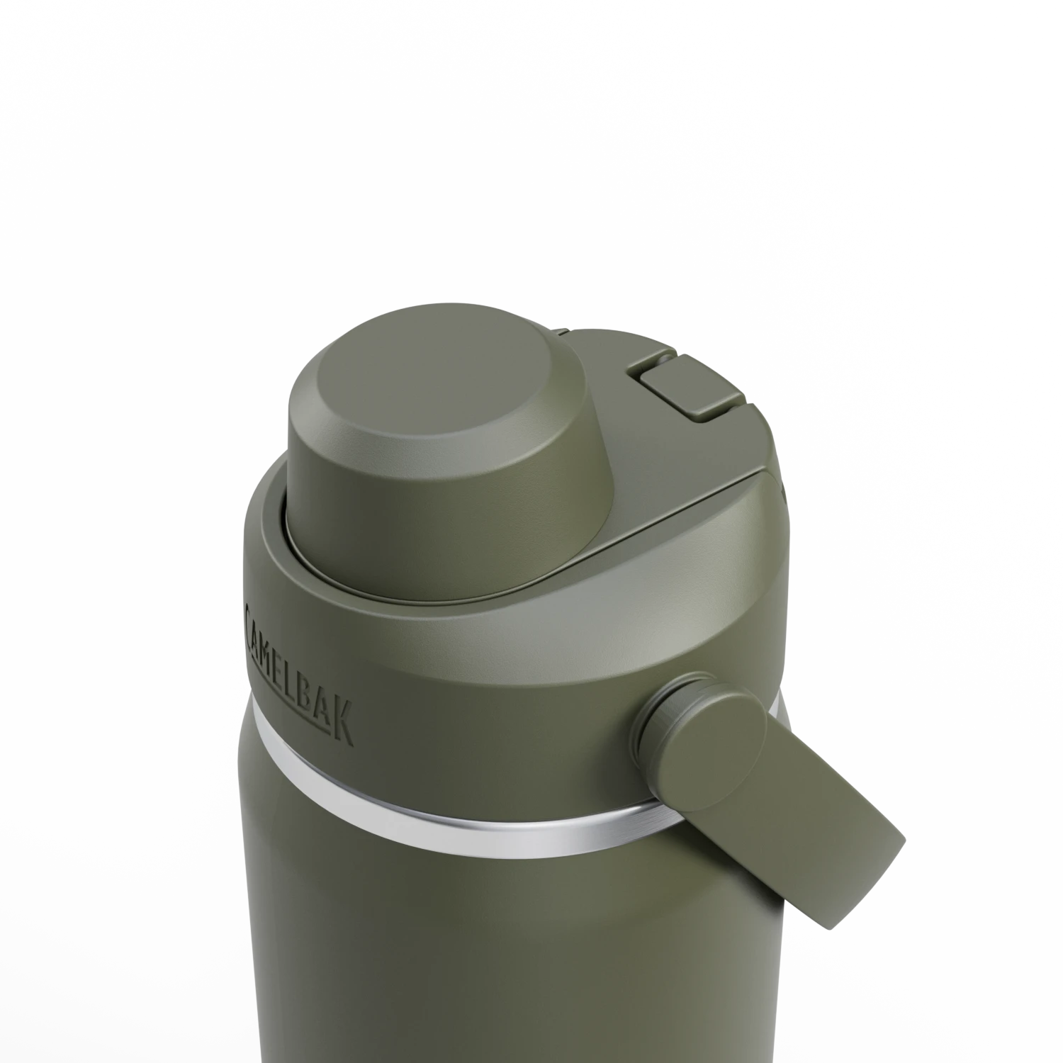 Camelbak Thrive™ Chug 20oz Bottle, Insulated Stainless Steel Outdoor Action Moss- Closed Lid
