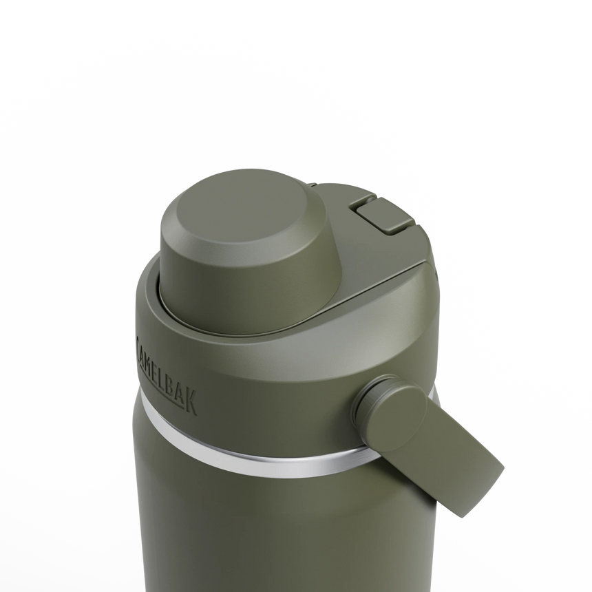 Camelbak Thrive™ Chug 20oz Bottle, Insulated Stainless Steel Outdoor Action Moss- Closed Lid