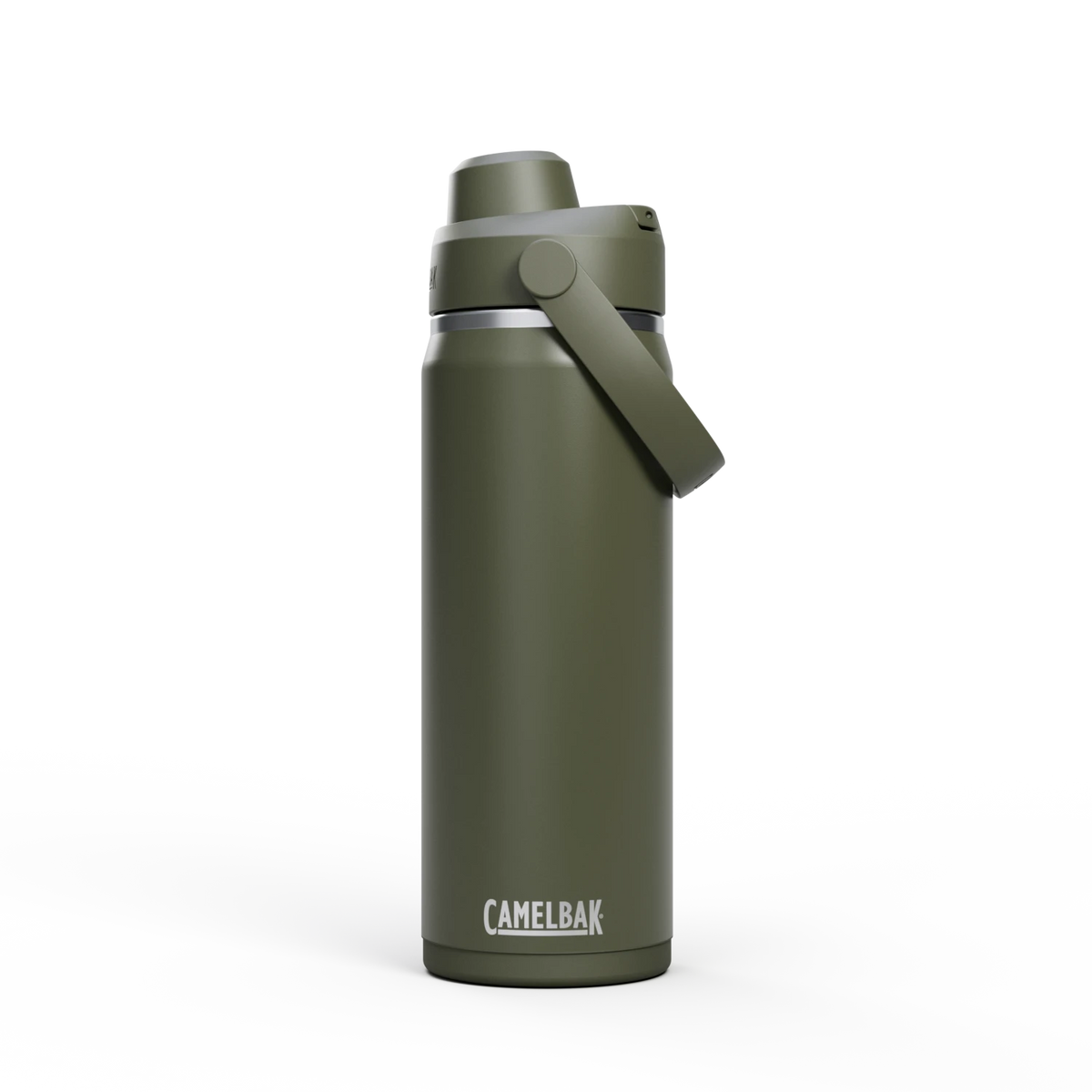 Camelbak Thrive™ Chug 20oz Bottle, Insulated Stainless Steel Outdoor Action Moss- Front