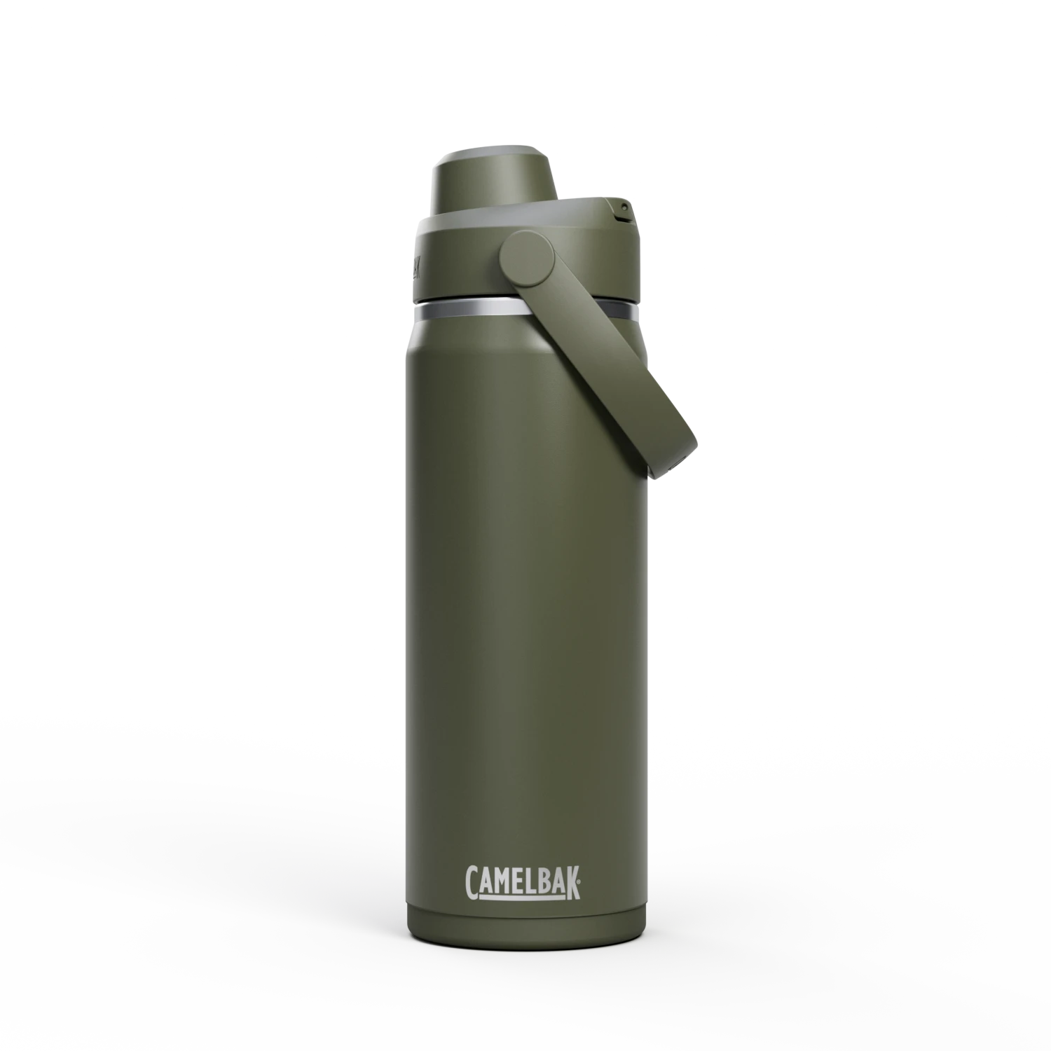 Camelbak Thrive™ Chug 20oz Bottle, Insulated Stainless Steel Outdoor Action Moss- Front