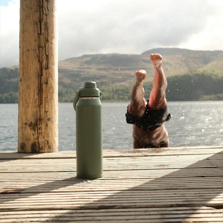Camelbak Thrive™ Chug 20oz Bottle, Insulated Stainless Steel Outdoor Action Moss - Outdoor View