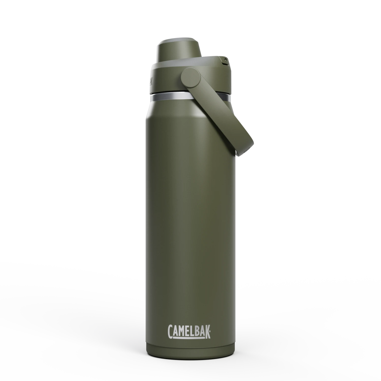 Camelbak Thrive™ Chug 25oz Bottle, Insulated Stainless Steel Outdoor Action Moss- Front