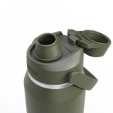 Camelbak Thrive™ Chug 32oz Bottle, Insulated Stainless Steel Outdoor Action Moss- Open