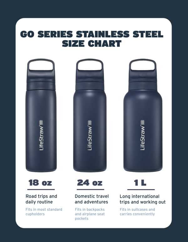 LifeStrawLifeStraw Go Series Stainless Steel Water Filter Bottle 18ozOutdoor Action