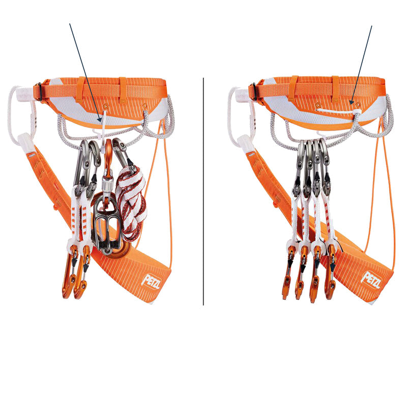 Petzl Sitta Outdoor Action Orange - Front gear loops with movable separator for organisation