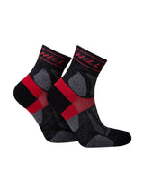 Hilly Trail Anklet Med Outdoor Action Black/Red- Pair (Side)