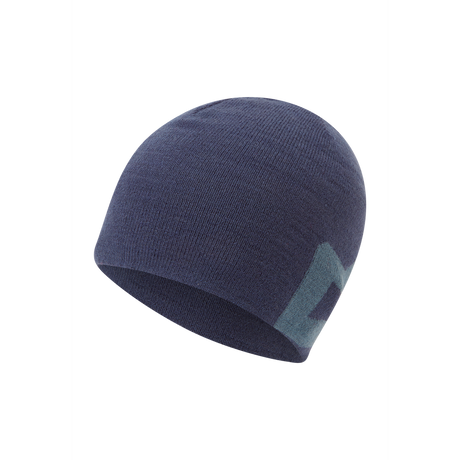 Mountain Equipment Branded Knitted Beanie Outdoor Action Dusk/Bluefin- front