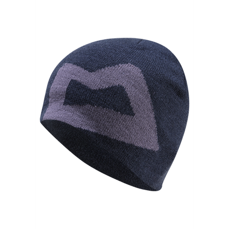 Mountain Equipment Branded Knitted Women's Beanie Outdoor Action Cosmos/Welsh Slate- front