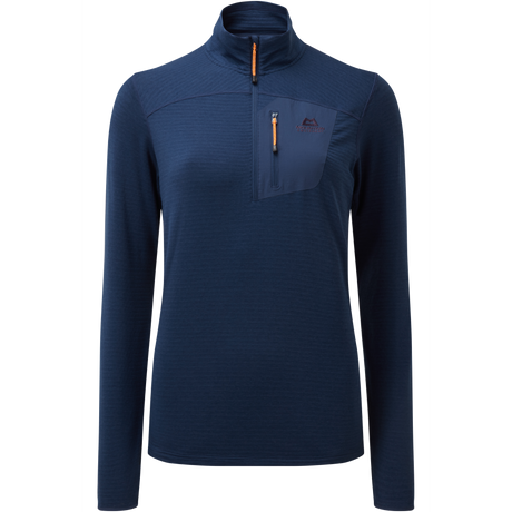 Mountain Equipment Lumiko Women's Zip T Outdoor Action Medieval Blue- front