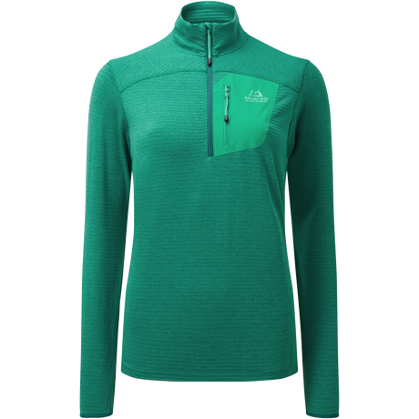 Mountain Equipment Lumiko Women's Zip T Outdoor Action Spruce/Deep Green- front