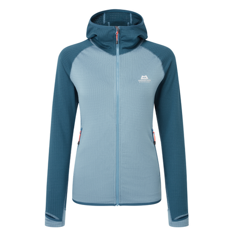 Mountain Equipment Eclipse Hooded Women's Jacket Outdoor Action Stellar Blue/Majolica Blue- front