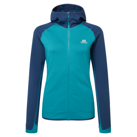 Mountain Equipment Eclipse Hooded Women's Jacket Outdoor Action Topaz/Medieval- front