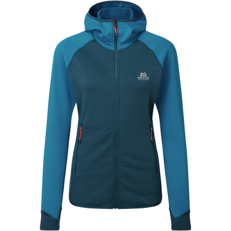 Mountain Equipment Eclipse Hooded Women's Jacket Outdoor Action Majolica/Mykonos- front