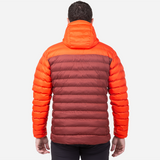 Mountain Equipment Superflux Men's Jacket Outdoor Action Firedbrick/Cardinal - Back Fit on Model