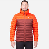 Mountain Equipment Superflux Men's Jacket Outdoor Action Firedbrick/Cardinal - Front Fit on Model