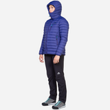 Mountain Equipment Earthrise Hooded Outdoor Action Amethyst- side fit on model