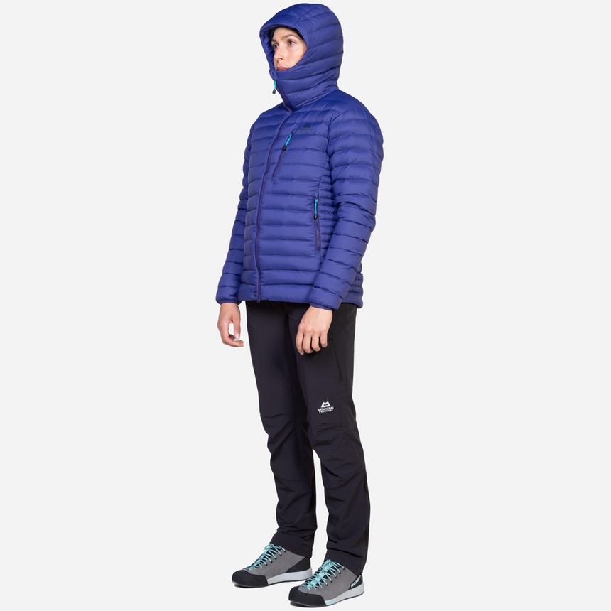 Mountain Equipment Earthrise Hooded Outdoor Action Amethyst- side fit on model