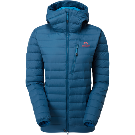 Mountain Equipment Earthrise Hooded Outdoor Action Majolica Blue- front