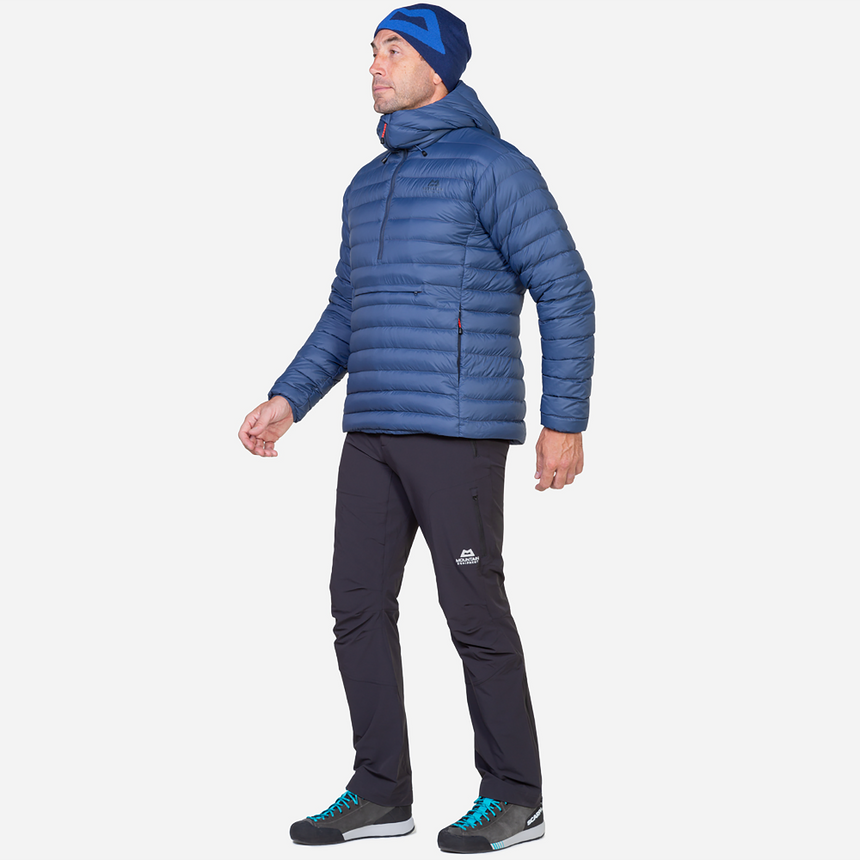Mountain Equipment Earthrise Hooded Men's Pullover Outdoor Action Dusk - Full Fit on Model