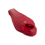 Mountain Equipment Olympus 300 Women's Sleeping Bag Outdoor Action Rhubarb - Slanted Full Length