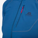 Mountain Equipment Aiguille Hooded Women's Top Outdoor Action Majolica Blue - YKK® centre front zip