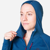 Mountain Equipment Aiguille Hooded Women's Top Outdoor Action Majolica Blue - Close fitting hood