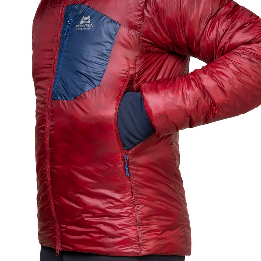 Mountain Equipment Oreus Hooded Men's Jacket Outdoor Action Merlot/Admiral Blue- pocket