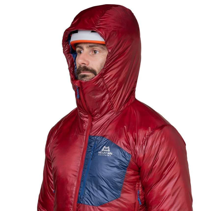 Mountain Equipment Oreus Hooded Men's Jacket Outdoor Action Merlot/Admiral Blue- hood