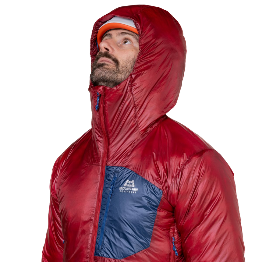 Mountain Equipment Oreus Hooded Men's Jacket Outdoor Action Merlot/Admiral Blue- hood