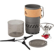 MSR Switch Stove System replacement cup and cork cozy shown with system contents