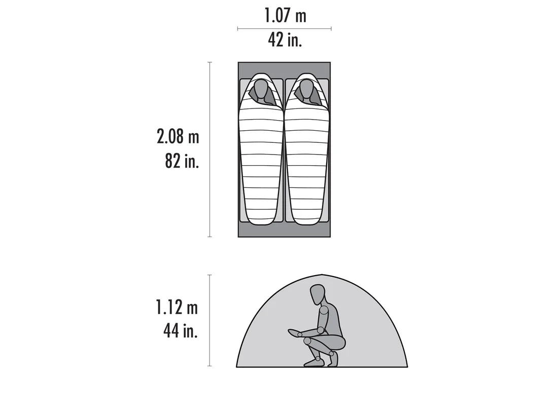MSR Advance Pro™ 2 Ultralight 2-Person, 4-Season Tent Outdoor Action- Floorplan