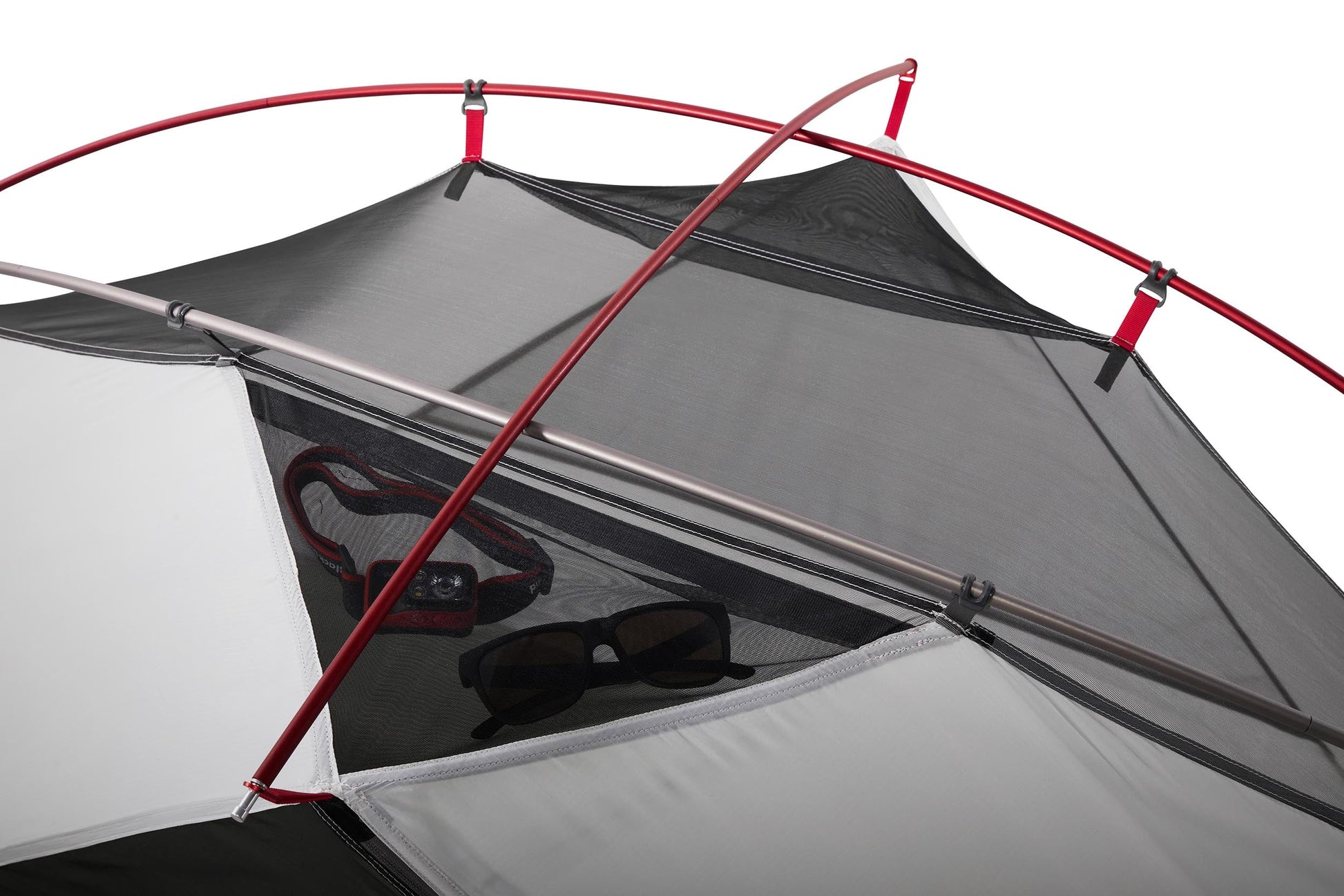 MSR Elixir™ 1-Person Backpacking Tent Outdoor Action- Clip Detail/ Gear Loft