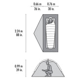 MSR Elixir™ 1-Person Backpacking Tent Outdoor Action- Tent Dimensions