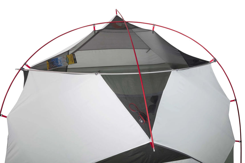 MSR Elixir™ 3-Person Backpacking Tent Outdoor Action- Gear Loft and Clip Detail