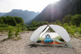 MSR Elixir™ 4-Person Backpacking Tent Outdoor Action- StayDry™ doors