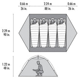 MSR Elixir™ 4-Person Backpacking Tent Outdoor Action- Tent Dimensions