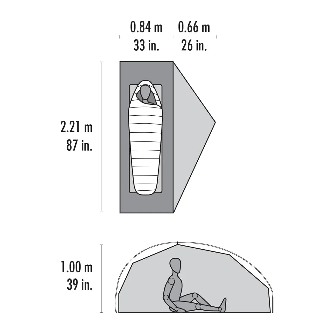 MSR FreeLite™ 1-Person Ultralight Backpacking Tent Outdoor Action- Floorplan