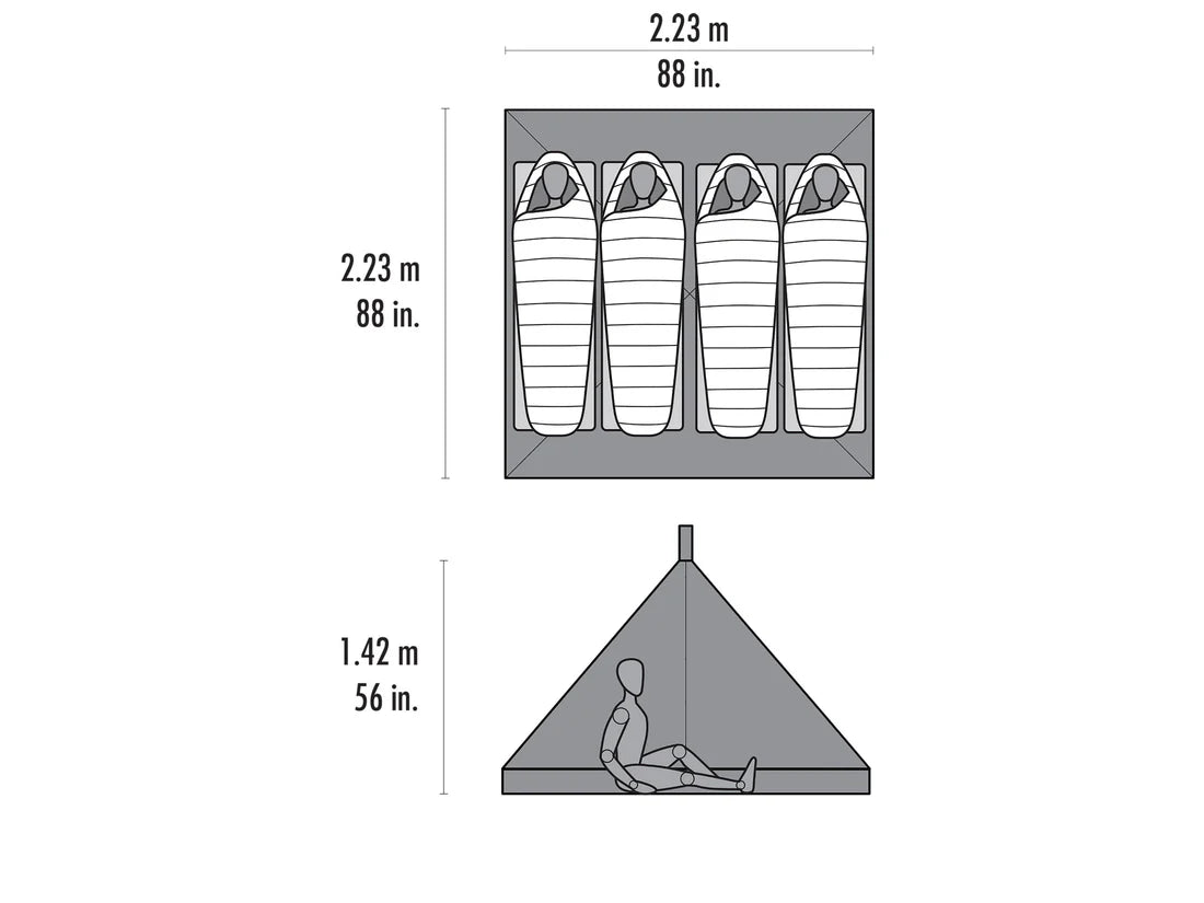 MSR Front Range Bug/Floor Insert Outdoor Action - Floorplan