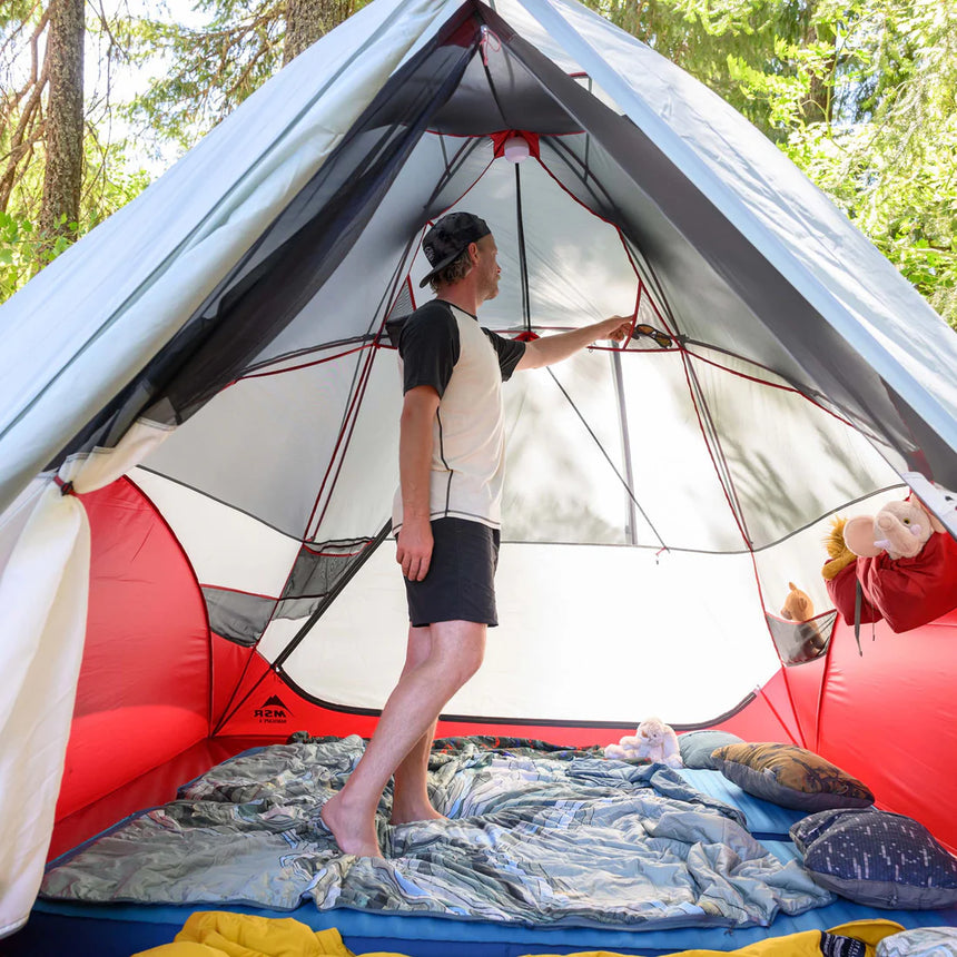 MSR Habiscape™ 6-Person Family & Group Camping Tent Outdoor Action - Overhead Pocket