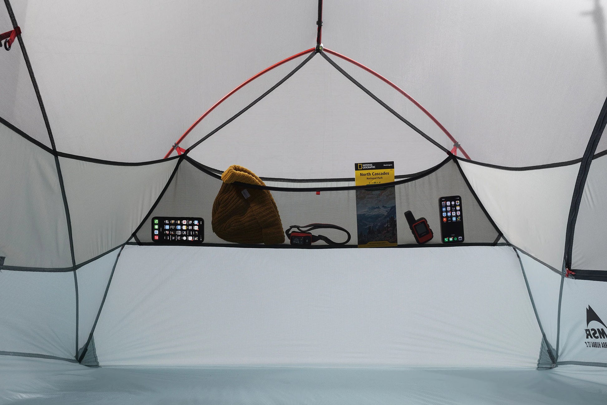 MSR Hubba Hubba™ LT 2-Person Backpacking Tent Outdoor Action- end pocket detail