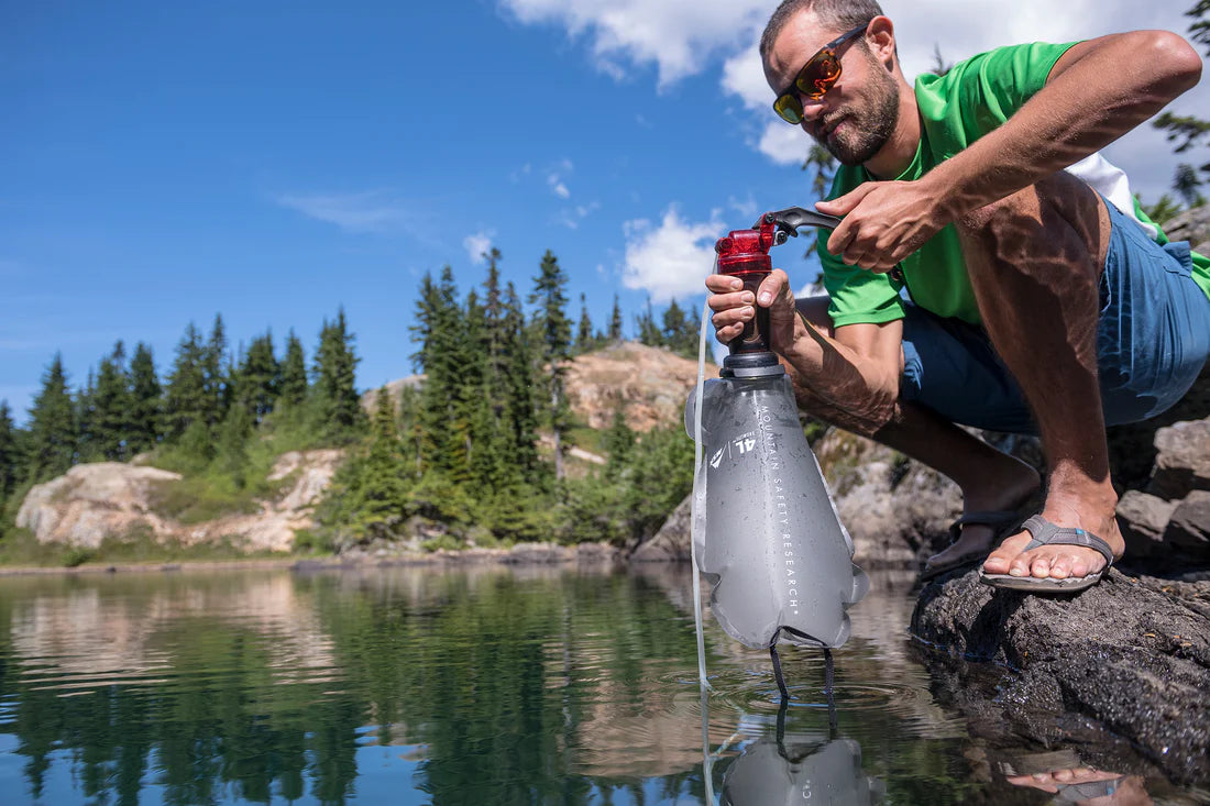 MSR MiniWorks EX Water Purifier System Outdoor Action- Product in use 2