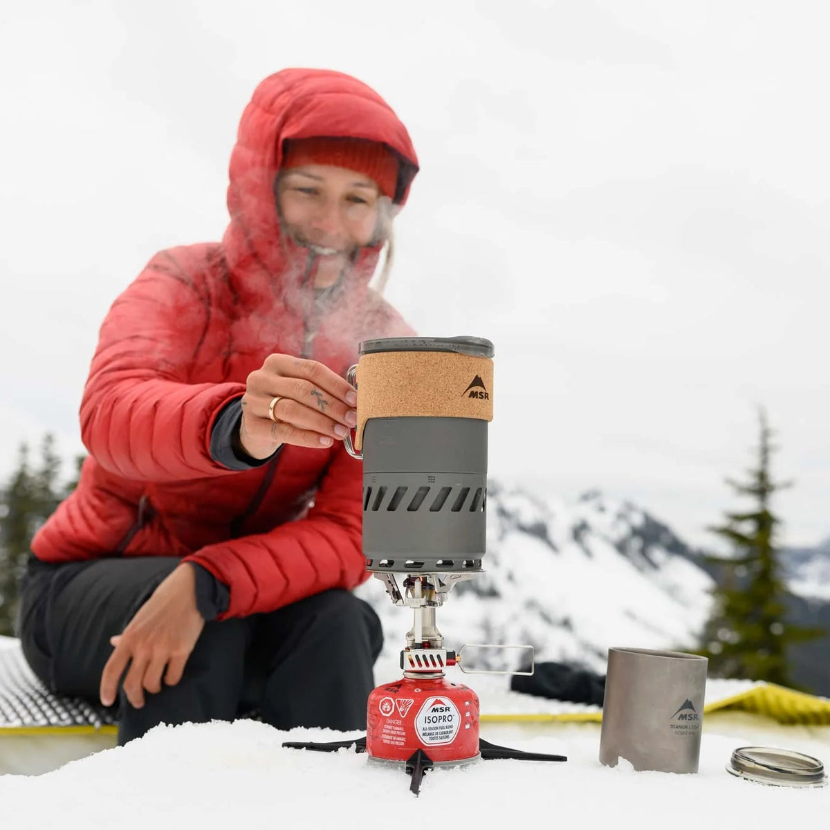 MSR Switch™ Stove System Outdoor Action- Pot on Top