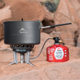 MSR WindBurner® Group Stove System Outdoor Action- Sauce Pot & Remote Stove