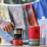 MSR WindBurner® Personal Stove System Outdoor Action Red- Product in Use