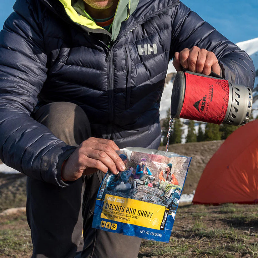 MSR WindBurner® Personal Stove System Outdoor Action Red - Product in Use