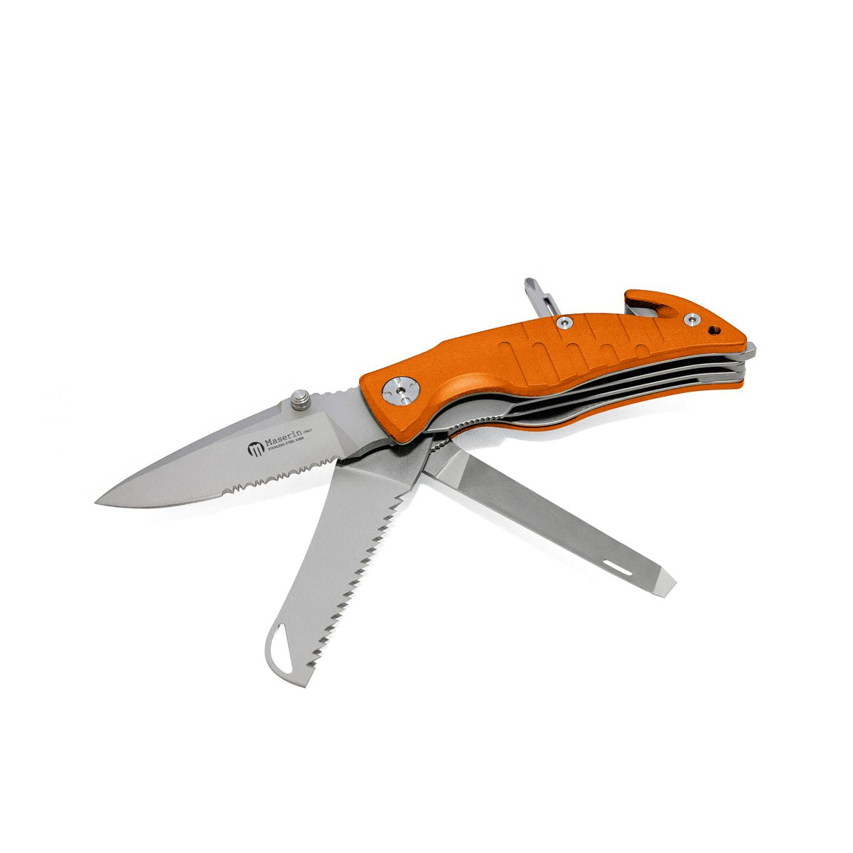 Maserin 283 Rescue-2 Line with high-visibility orange anodised aluminium handle - emergency multi-tool knife