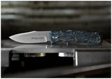 Maserin 502 Power Fatcarbon Black/Blue - modern distinctive EDC knife with colour facets